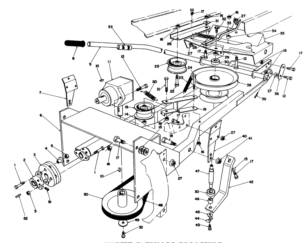 Frame & Pulley Assembly 36" Snowthrower Attachment Model No. 59160 (Optional) Diagram and Parts List for 57360 7000001 - 7999999 Toro Lawn Tractor