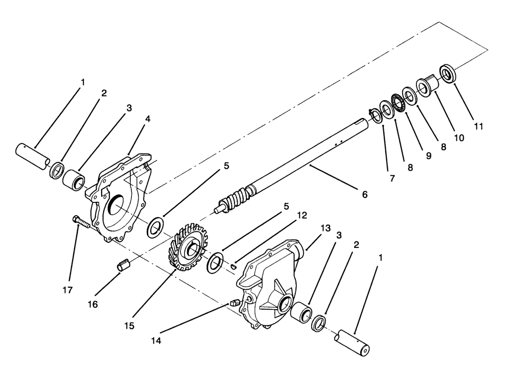 28" Auger Gearcase Assembly No. 74-1561 Diagram and Parts List for 38570 4900001 - 4999999 Toro Snow Blower
