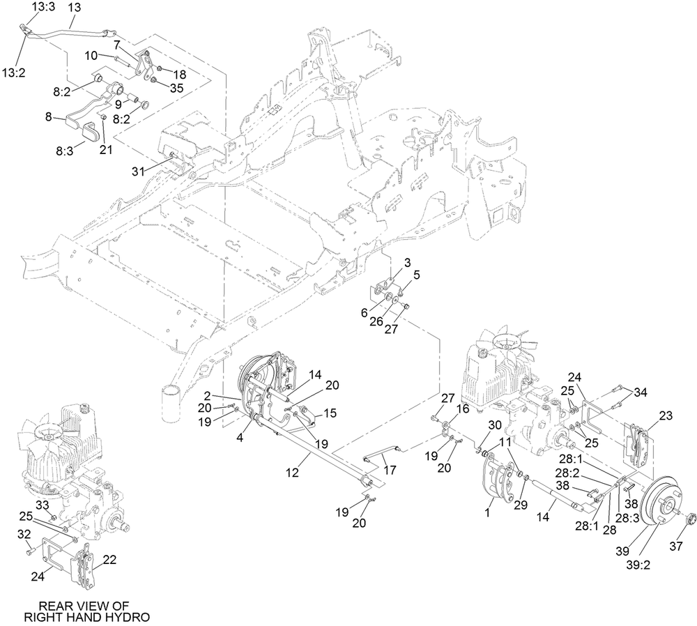 Park Brake Assembly Diagram and Parts List for 72960 409200000-999999999 Toro Lawn Mower