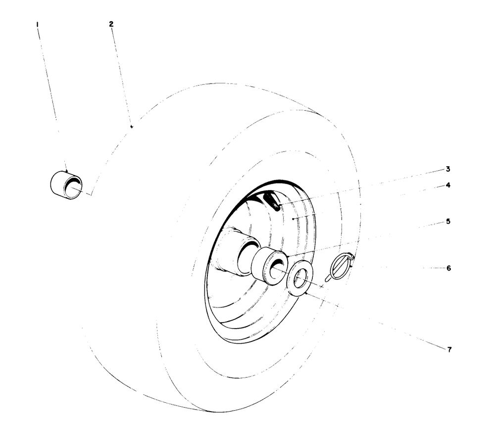 Wheel Assembly Diagram and Parts List for 38150 5000001 - 5999999 Toro Snow Blower