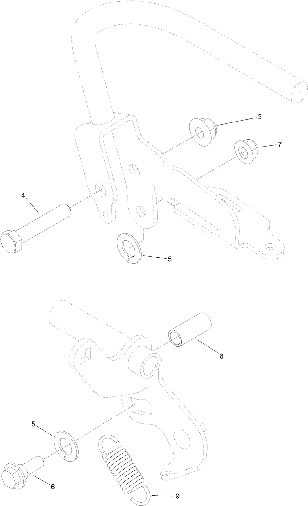 Control Handle Assembly No. 132-5158 Diagram and Parts List for 72505 411800000 - 412999999 Toro Lawn Mower