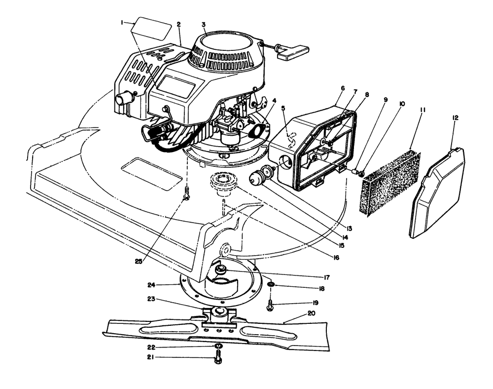 Engine Assembly Diagram and Parts List for 22036 0000001 - 0999999 Toro Lawn Mower