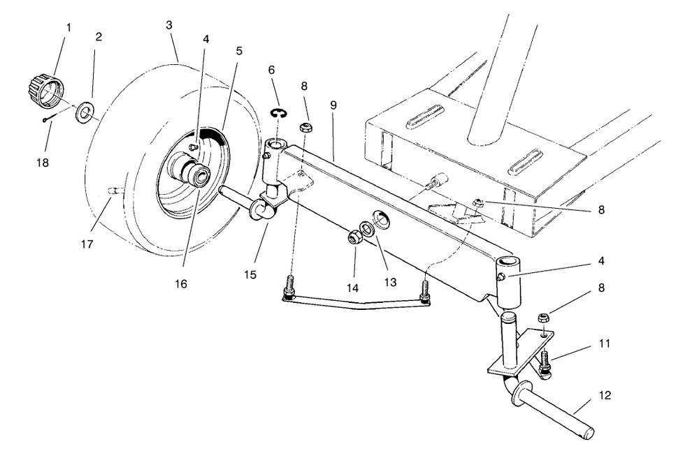 Front Axle Assembly Diagram and Parts List for 70060 89000001 - 89999999 Toro Lawn Tractor