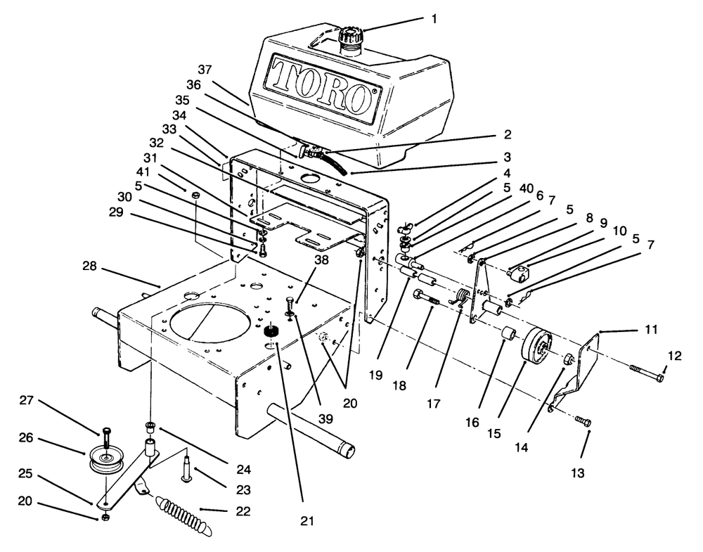 Frame Assembly Diagram and Parts List for 30176 690001 - 691912 Toro Lawn Tractor Accessories