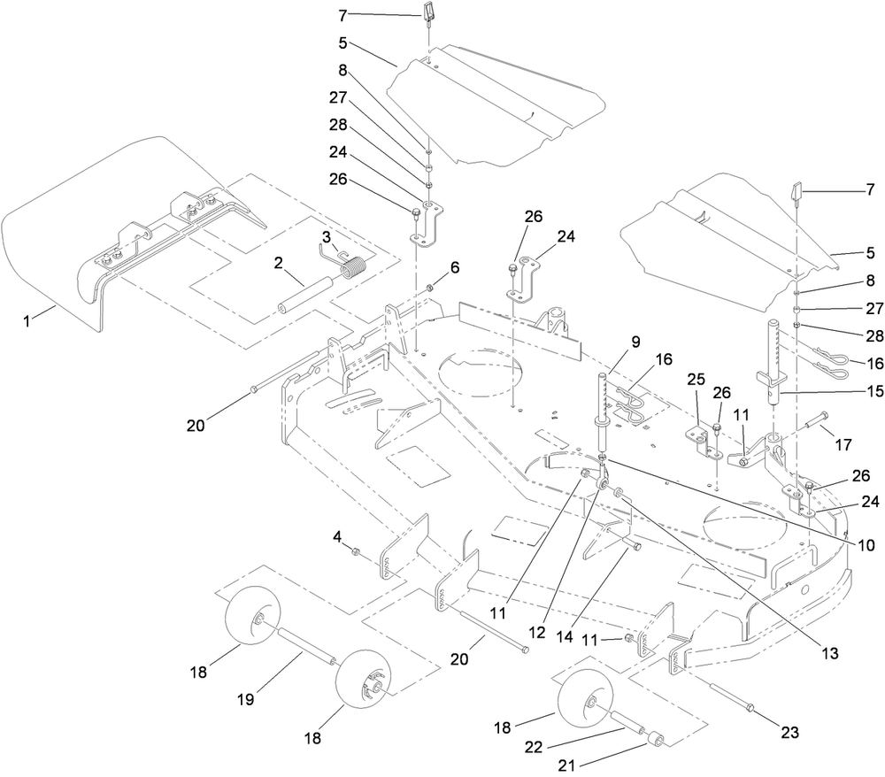 Deck Assembly Diagram and Parts List for 30488 (311000001-311999999)(2011) Toro Lawn Mower