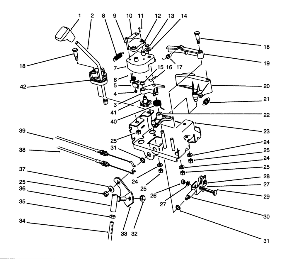 Traction Linkage Assembly Diagram and Parts List for 38543 4900001 - 4999999 Toro Snow Blower