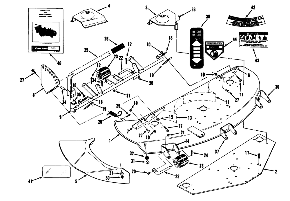 Deck Assembly (Continued) Diagram and Parts List for 05-42SY02 1000001 - 1999999 Toro Lawn Mower