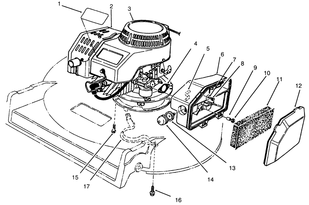 Engine Assembly Diagram and Parts List for 22043 4900001 - 4999999 Toro Lawn Mower