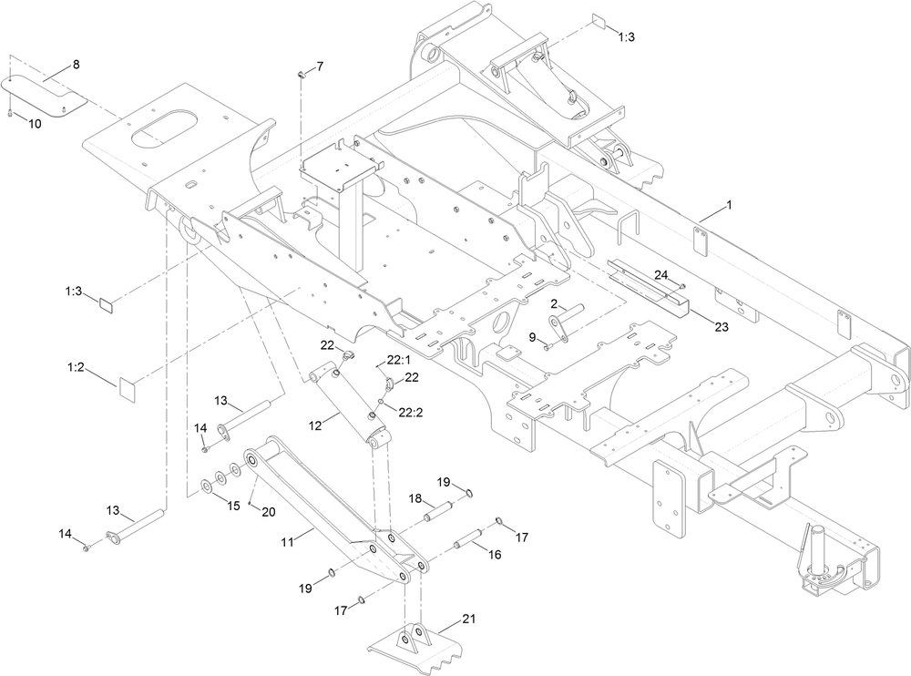 Frame Assembly Diagram and Parts List for 23898 400000000 - 999999999 Toro Lawn Tractor Accessories