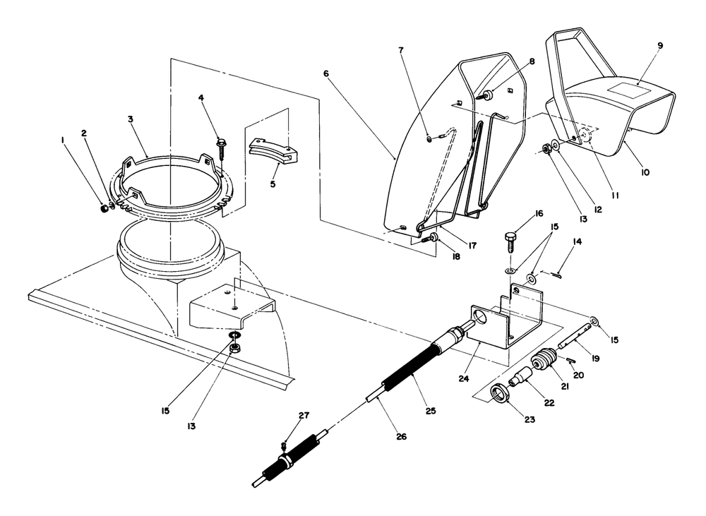 Snow Thrower 6 Diagram and Parts List for 30754 (800001-899999)(1988) Toro Lawn Tractor