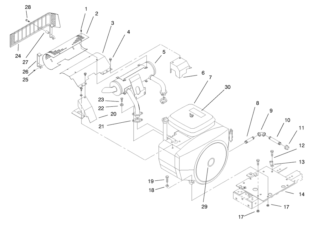 Engine Assembly Diagram and Parts List for 73441 7900001 - 7999999 Toro Lawn Tractor