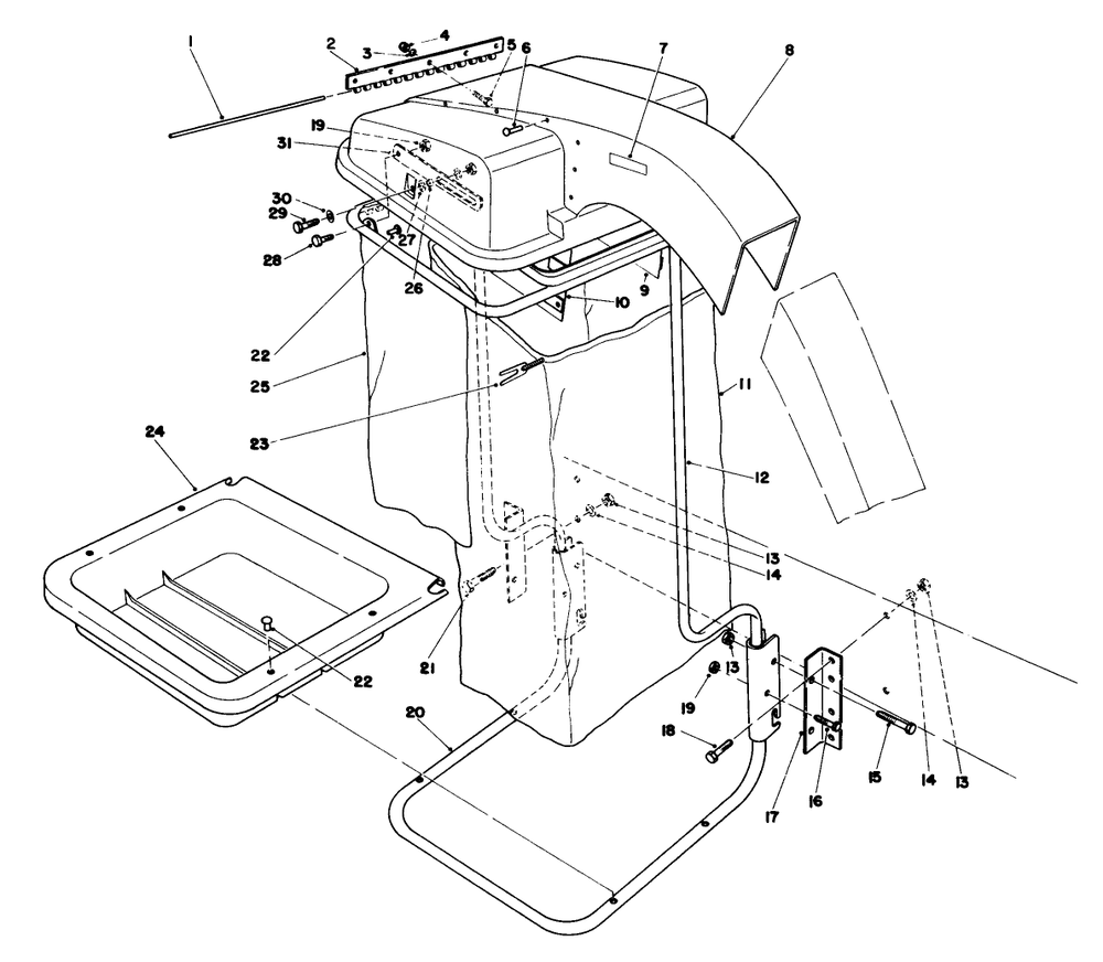 Grass Collection System Model No. 30557 (Continued) Diagram and Parts List for 30775 400001 - 499999 Toro Lawn Tractor
