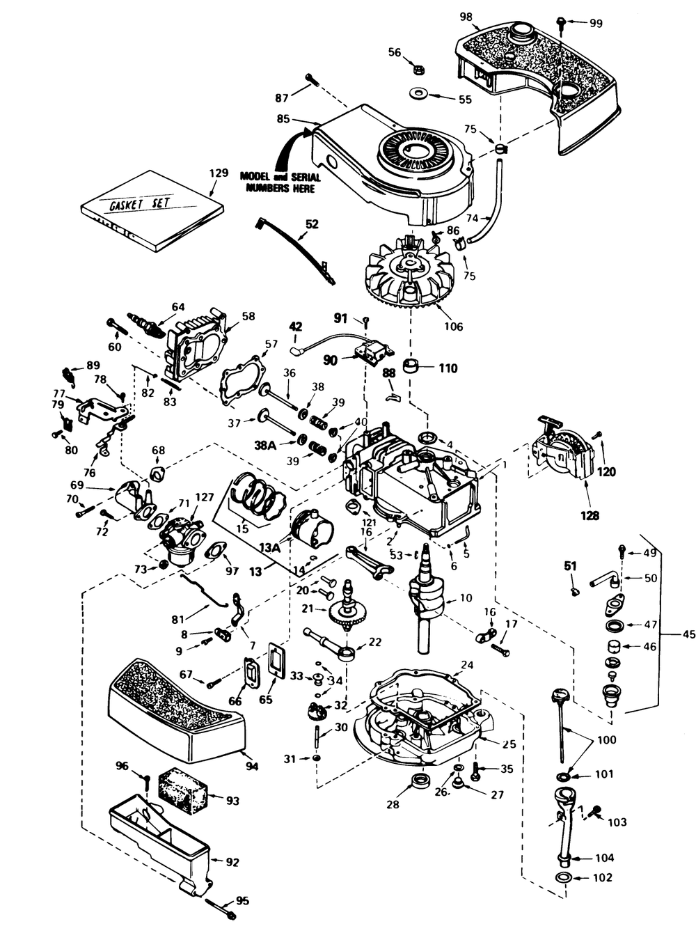 Engine Tecumseh Model No. Tnt 100-10100e Diagram and Parts List for 16299C 7000001 - 7999999 Toro Lawn Mower