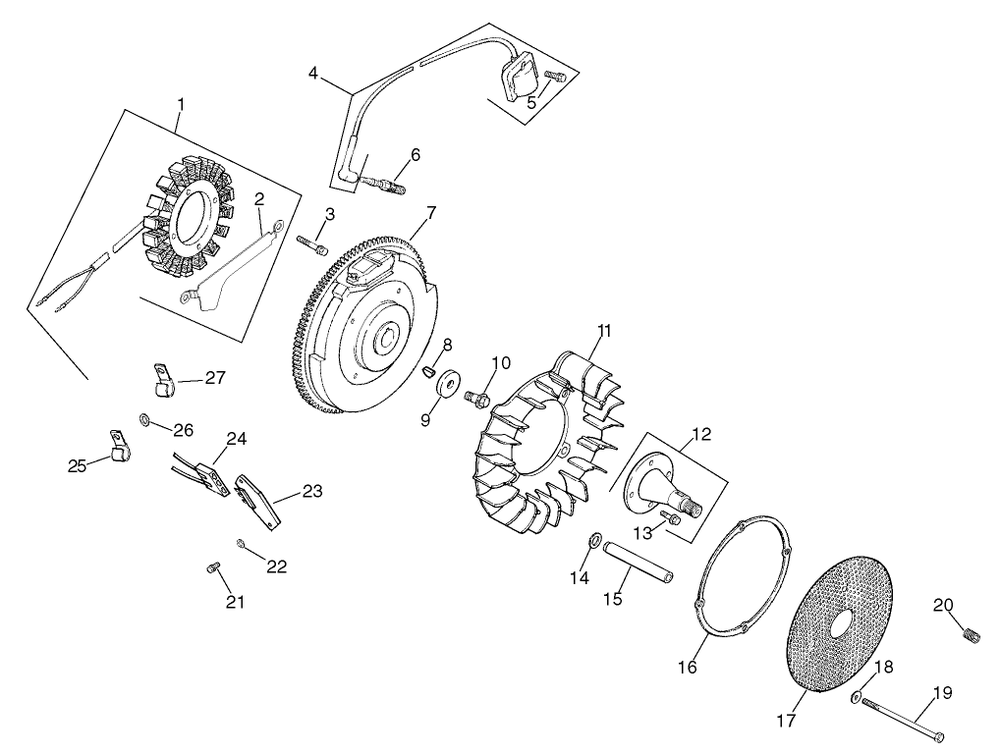Air Intake Diagram and Parts List for 74182 (890001-890183)(1998) Toro Lawn Tractor