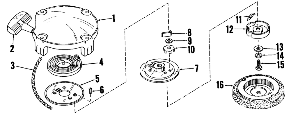 Recoil Starter Model No. 28319a Parts List Diagram and Parts List for 23200 5000001 - 5999999 Toro Lawn Mower