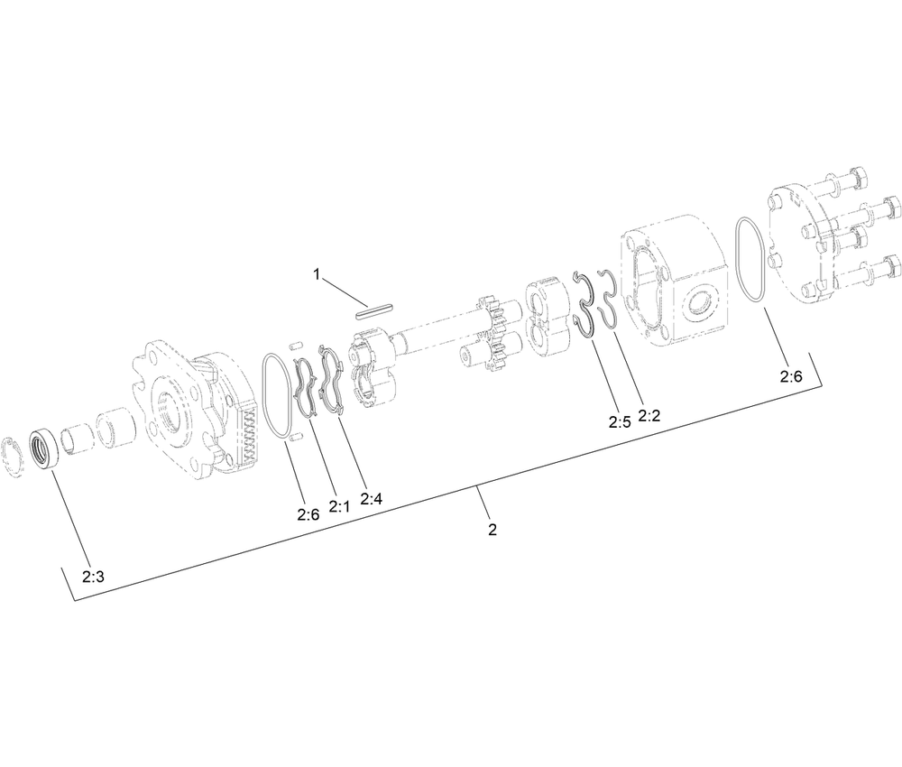 Hydraulic Pump Assembly No. 126-9796 Diagram and Parts List for 29517 400000000 - 404319999 Toro Aerator