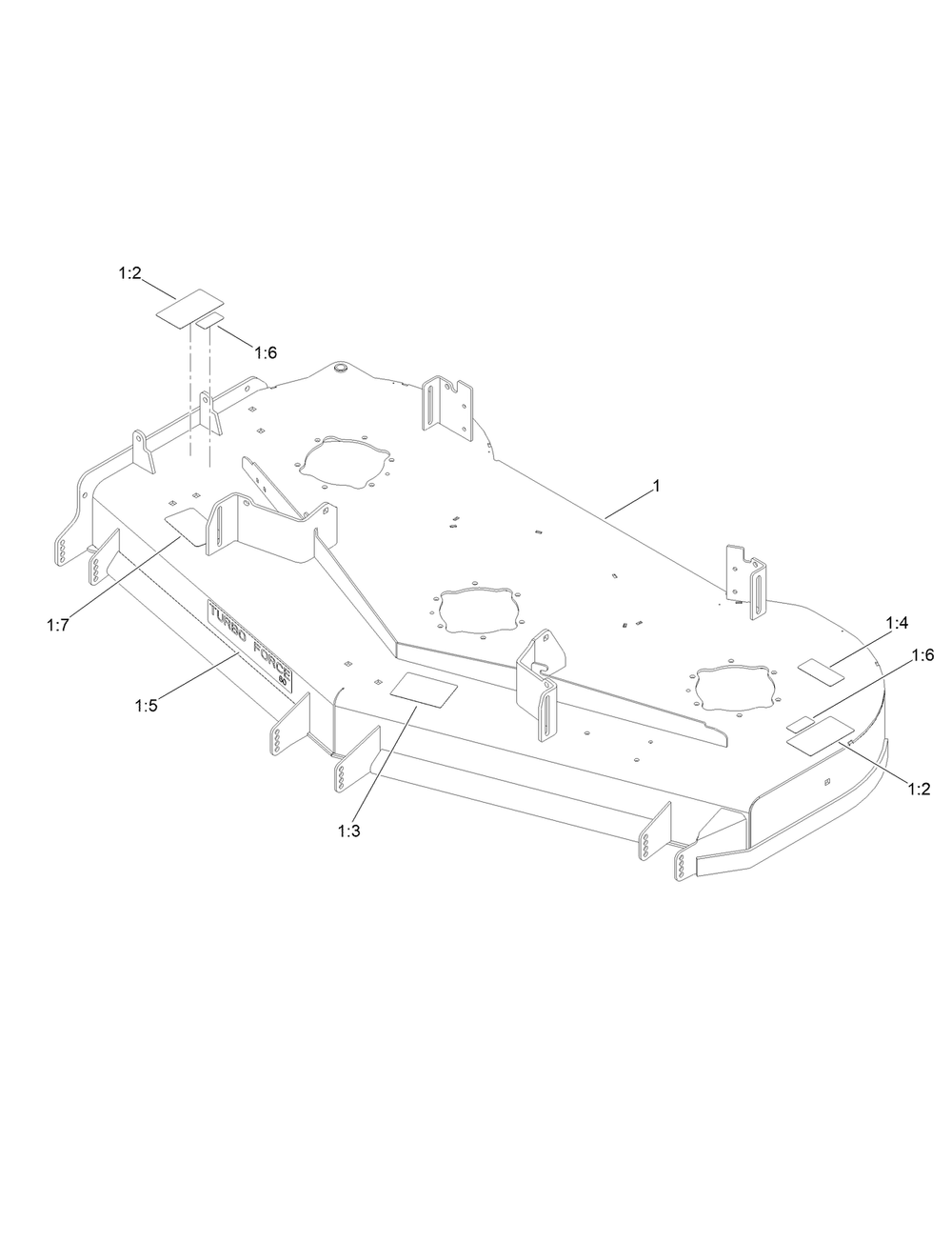 Deck Decal Assembly No. 147-7825 Diagram and Parts List for 18765TE 400000000 - 414589899 Toro Lawn Tractor
