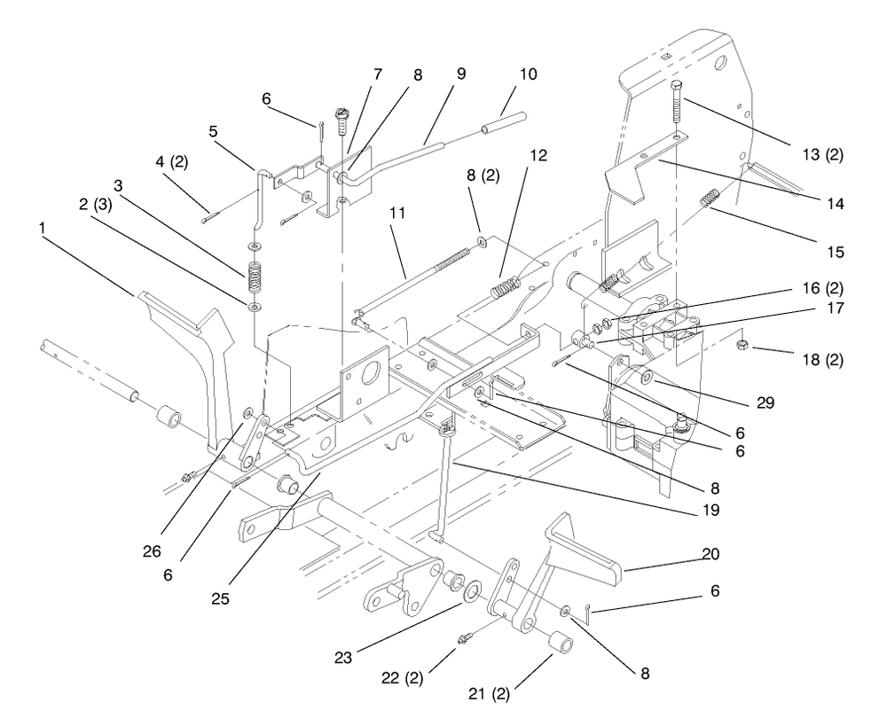 Clutch And Brake-Gear Diagram and Parts List for 72045 8900001 - 8900399 Toro Lawn Tractor