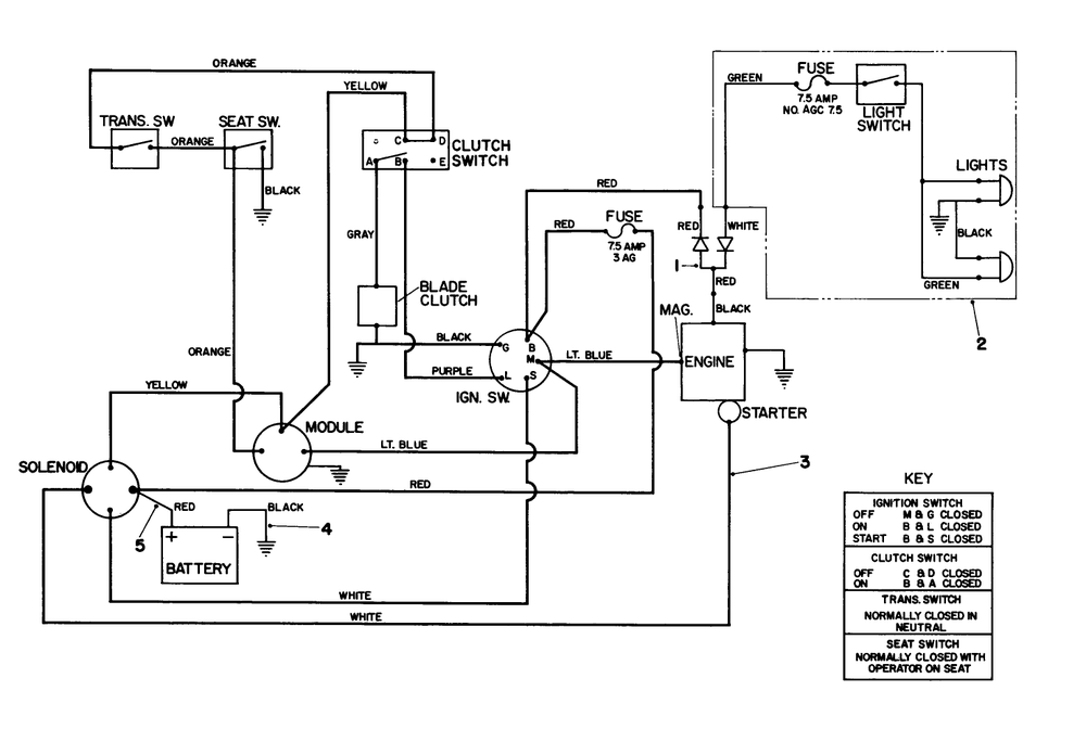 Electrical Diagram Diagram and Parts List for 57365 6000001 - 6999999 Toro Lawn Tractor