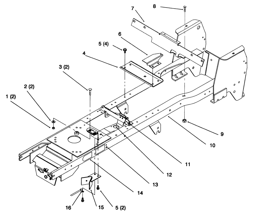 Frame Diagram and Parts List for 72064 6900001 - 6999999 Toro Lawn Tractor
