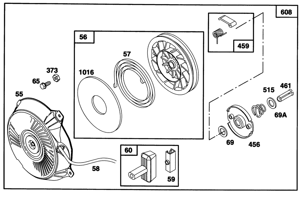 Engine Briggs & Stratton Model 135202-0263-01 Diagram and Parts List for 62924 6900001 - 6999999 Toro Leaf Blower / Vacuum