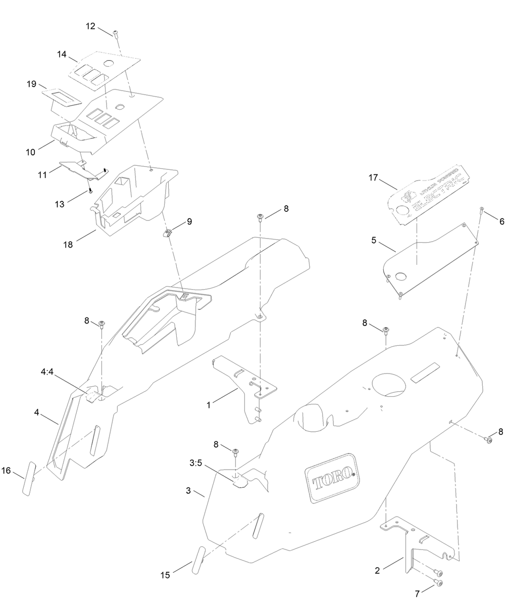 Pod Assembly Diagram and Parts List for 75841 400000000 - 416399999 Toro Lawn Tractor