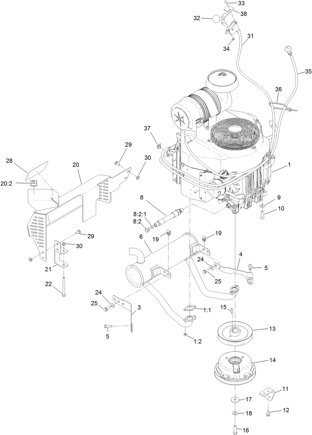 Engine Assembly Diagram and Parts List for 72504TE 400000000-406999999 Toro Lawn Mower