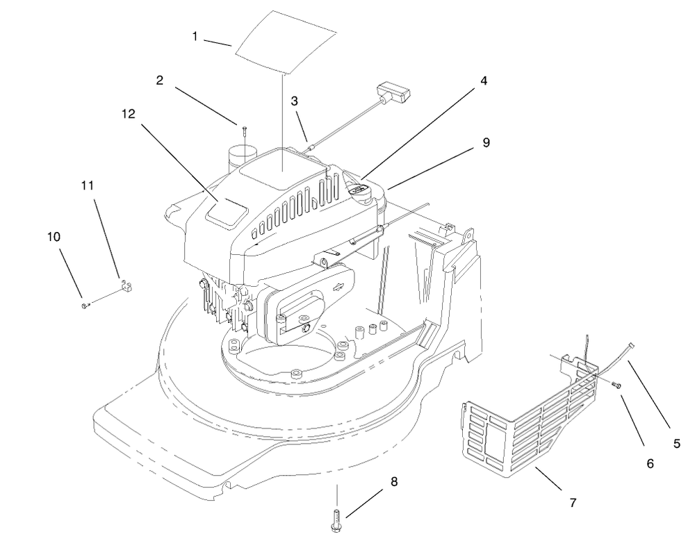 Engine Assembly Diagram and Parts List for 20808 7900001 - 7999999 Toro Lawn Mower