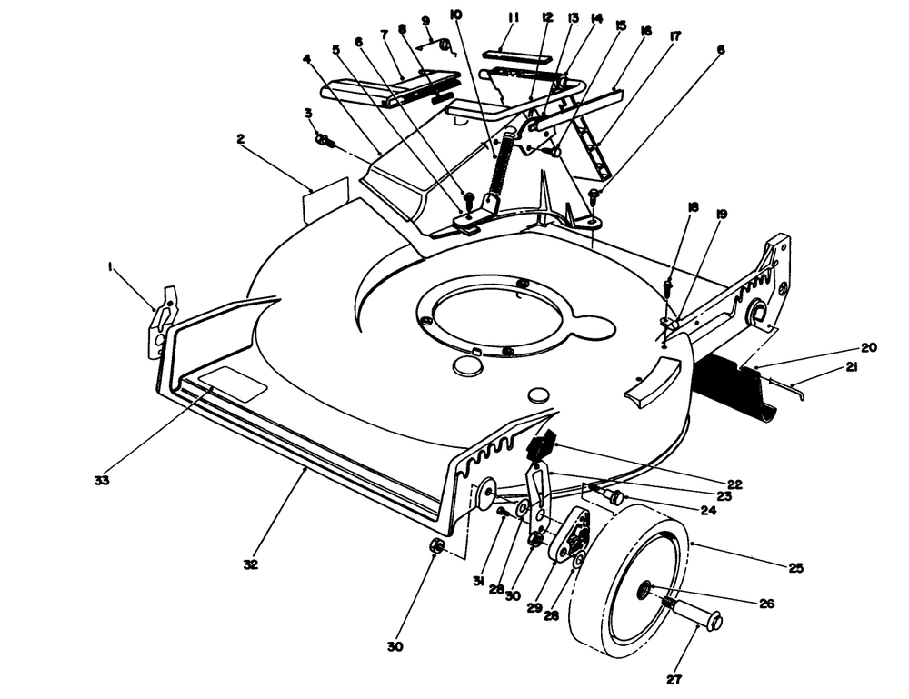Housing Assembly Diagram and Parts List for 20215 1000001 - 1999999 Toro Lawn Mower