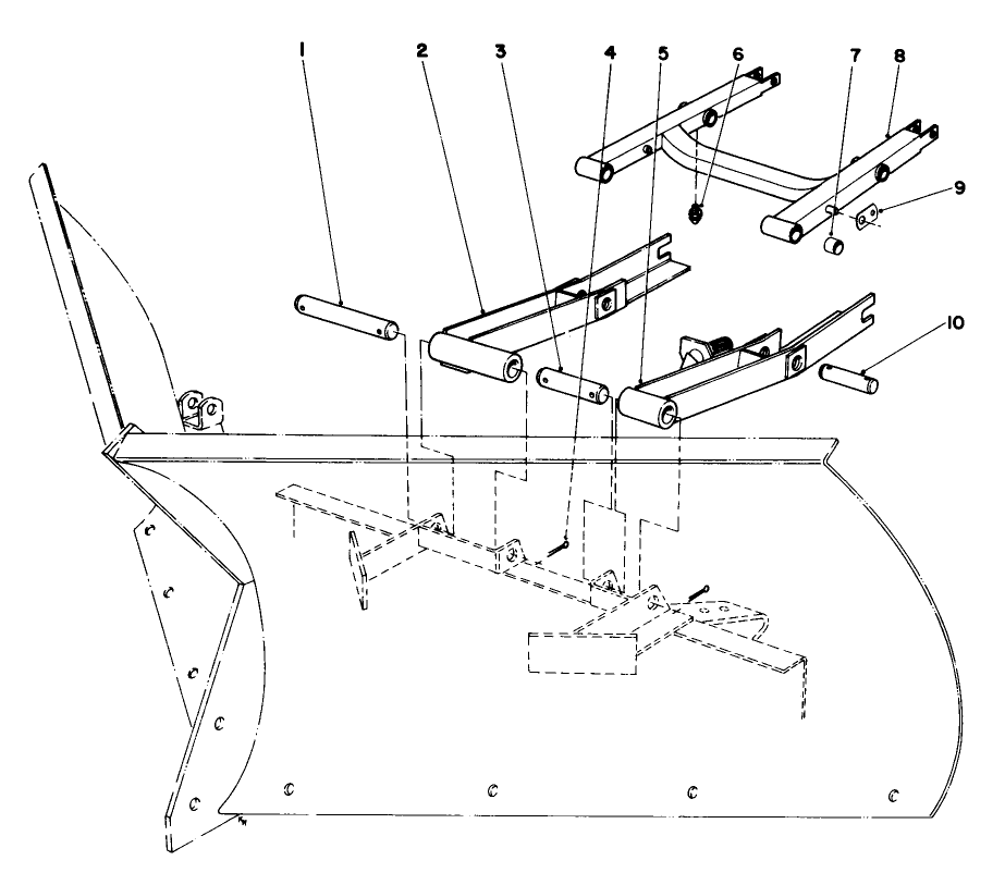 V-Plow Installation No. 30755 (Optional) Diagram and Parts List for 30775 100001 - 199999 Toro Lawn Tractor