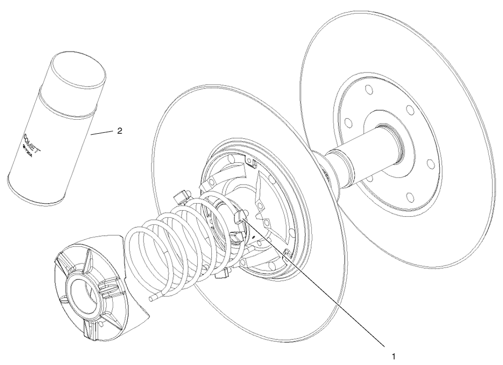 Driven Clutch Assembly No. 99-7104 Diagram and Parts List for 12004 220000001 - 220999999 Toro Lawn Tractor