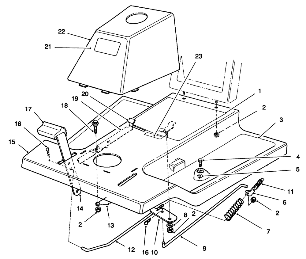 Front Body Assembly Diagram and Parts List for 70060 6900001 - 6999999 Toro Lawn Tractor