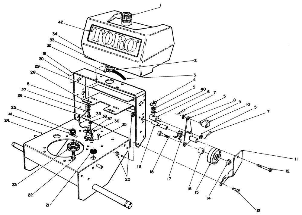 Frame Assembly Diagram and Parts List for 30180 100001 - 199999 Toro Lawn Tractor Accessories