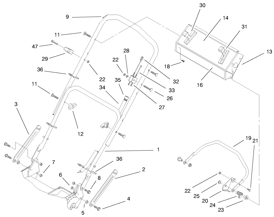 Housing Assembly Diagram and Parts List for 20486 8900001 - 8999999 Toro Lawn Mower