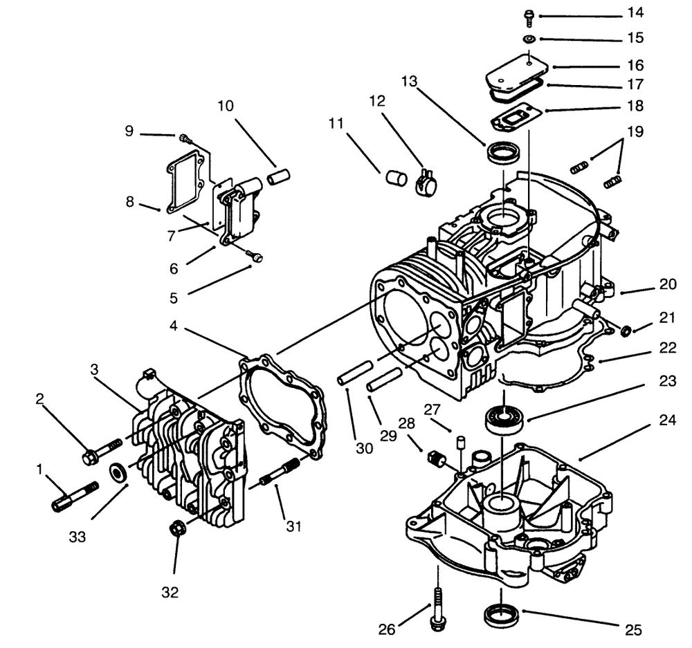 Crankcase Diagram and Parts List for 30166 690001 - 691549 Toro Lawn Tractor Accessories