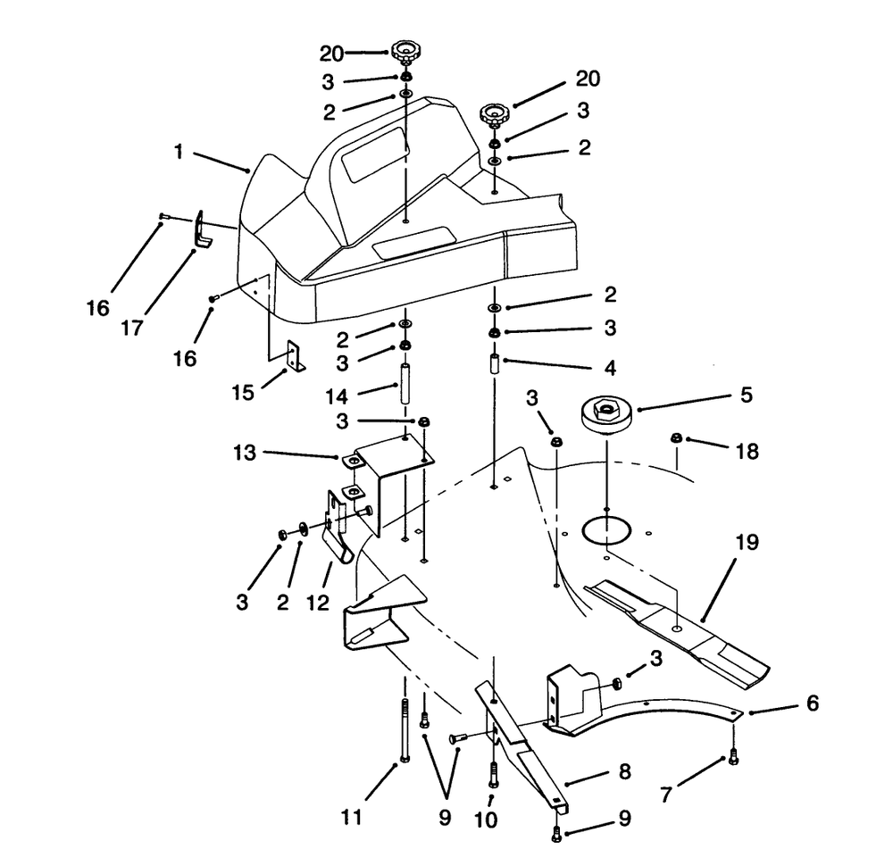 Pulley & Shield Assembly Diagram and Parts List for 79102 5900001 - 5999999 Toro Lawn Tractor