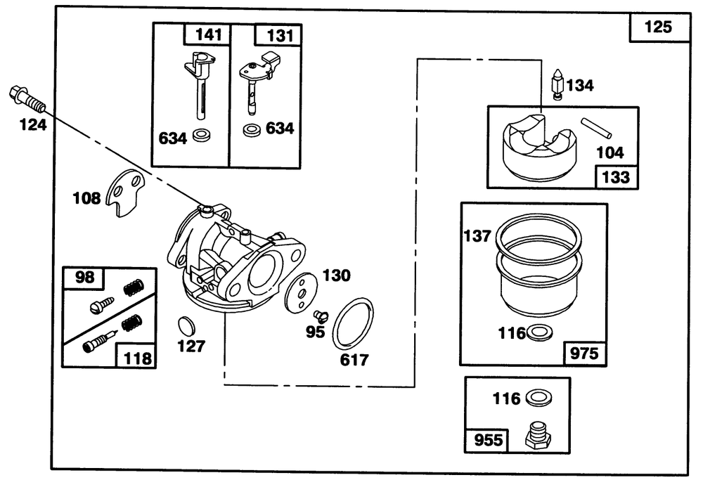 Engine Briggs & Stratton Model 124702-3115-01 Diagram and Parts List for 20436WF 39000001 - 39999999 Toro Lawn Mower