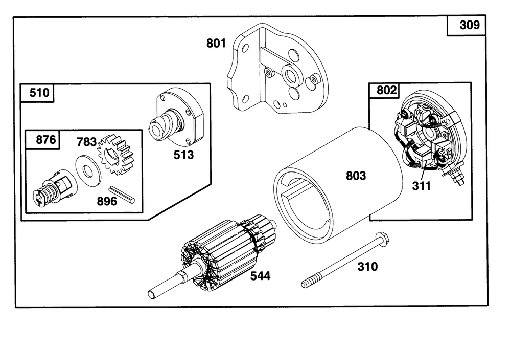 Engine Briggs & Stratton Model 28d707-0124-01 Diagram and Parts List for 70142 59000001 - 59999999 Toro Lawn Tractor