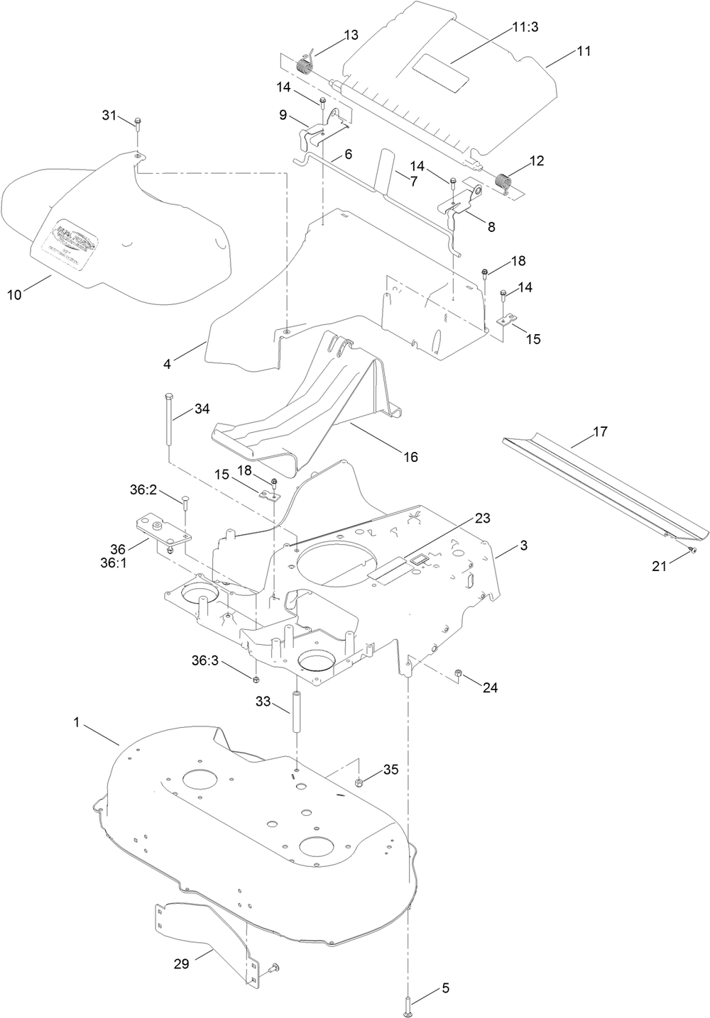Frame Assembly Diagram and Parts List for 21200 407800000 - 410174254 Toro Lawn Mower