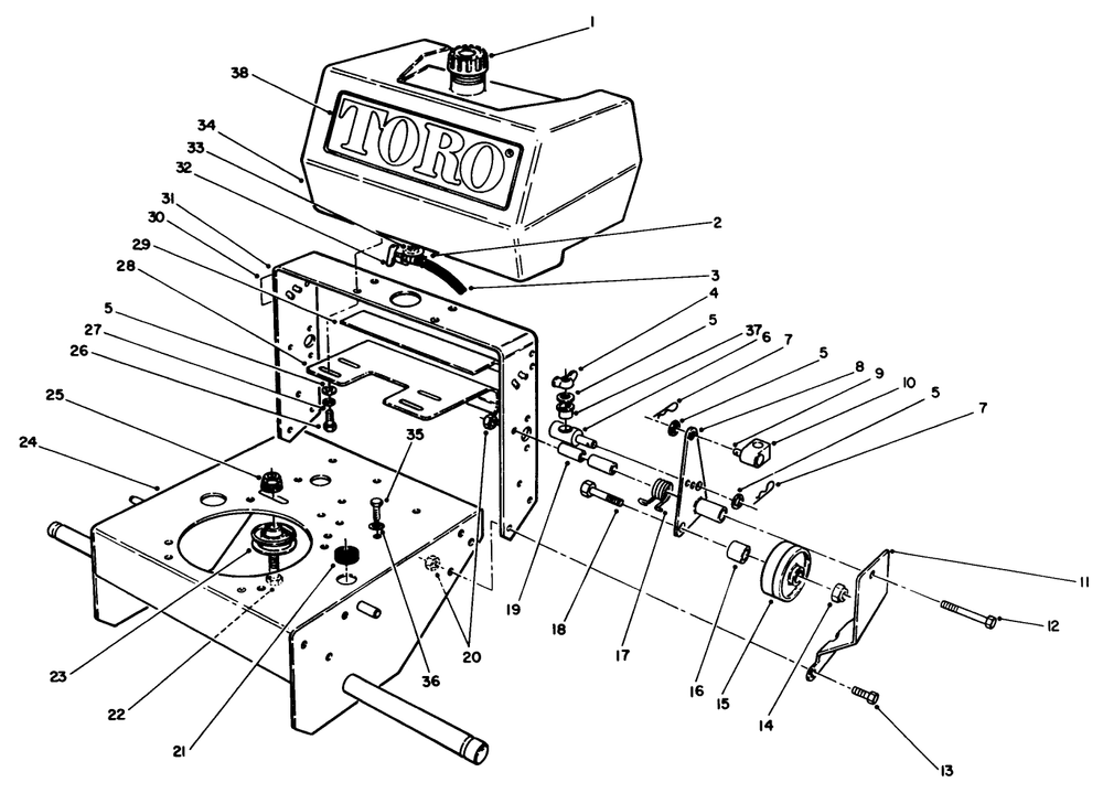 Frame Assembly Diagram and Parts List for 30175 20000001 - 29999999 Toro Lawn Tractor Accessories