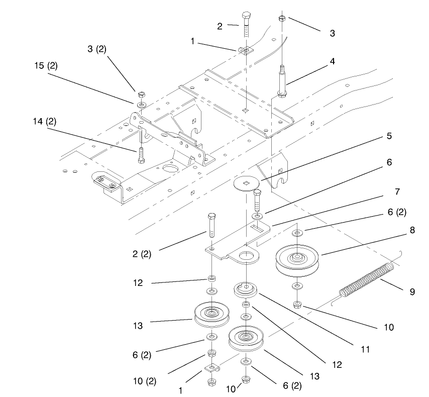 Hyfro Drive Components Diagram and Parts List for 72104 7900001 - 7999999 Toro Lawn Tractor