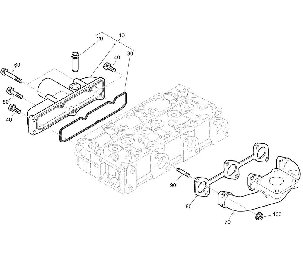 Inlet And Exhaust Manifold Assembly Diagram and Parts List for 22328 408963400 - 409588175 Toro Lawn Tractor Accessories