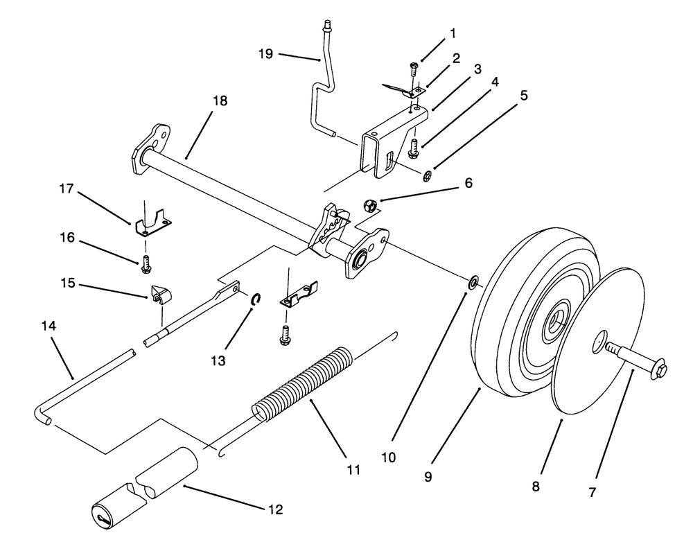 Rear Axle Assembly Diagram and Parts List for 20801BC 4900001 - 4999999 Toro Lawn Mower