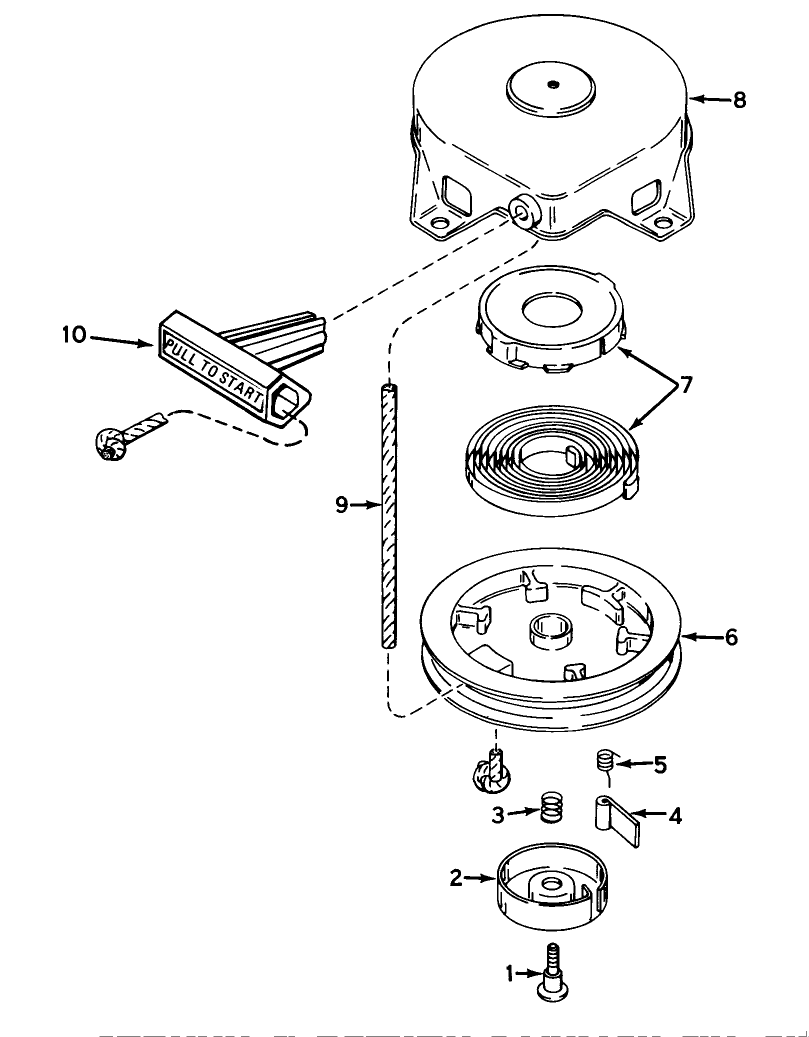 Shroud & Rewind Starter No. 590537 Engine Model Ah520 Type 1585a Unit Model 38225 (Used On Units With Serial No. 0000001 Thru 0299999) Engine Model Ah520 Type 1585b Unit Model 38225 (Used On Units Wit Diagram and Parts List for 38235 0000001 - 0999999 Toro Snow Blower