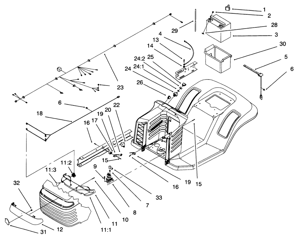Electrical Components Assembly Diagram and Parts List for 71193 6900001 - 6999999 Toro Lawn Tractor