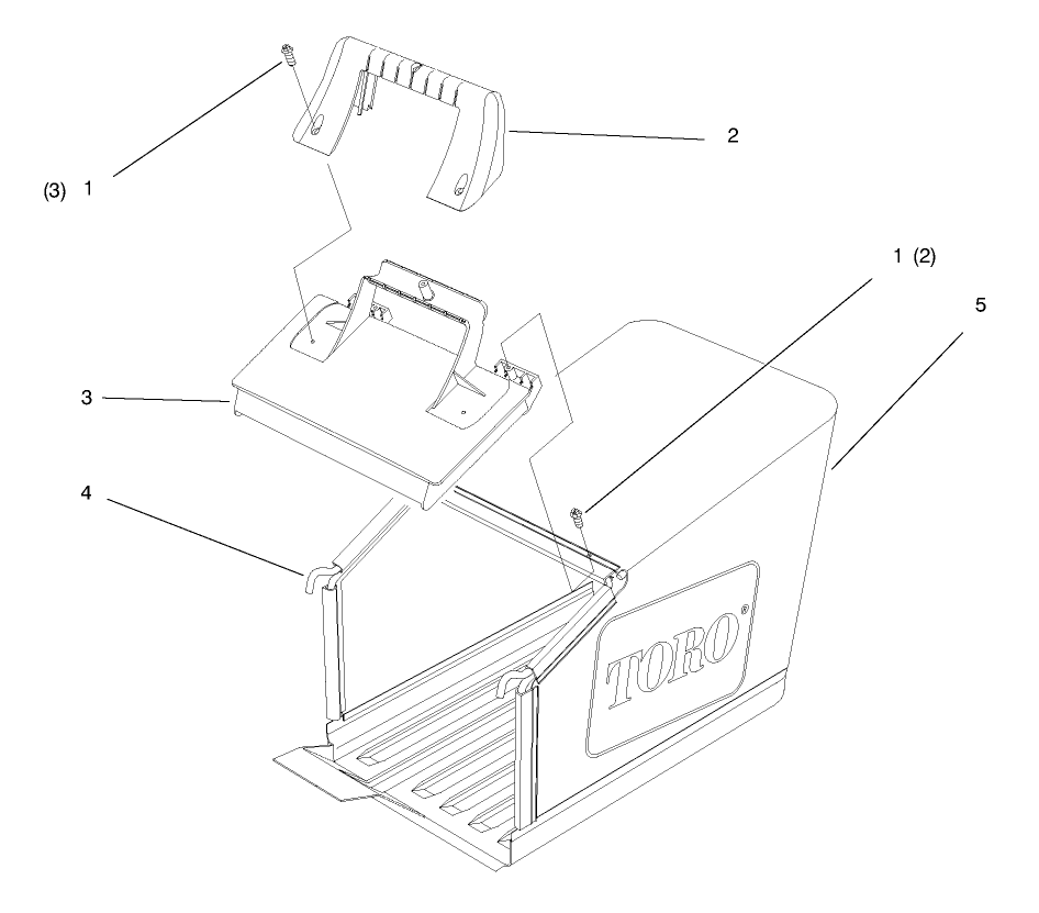 Bag Assembly Diagram and Parts List for 26633B 6900001 - 6999999 Toro Lawn Mower