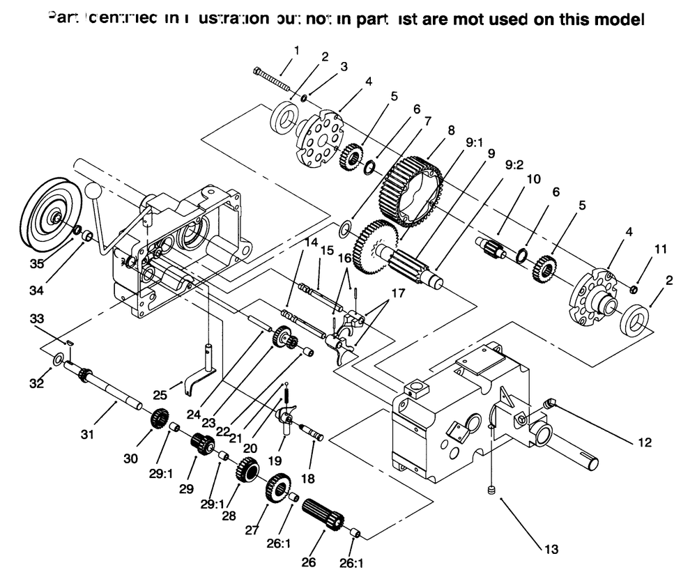Transmission 8-Speed 4 Pinion (Continued) Diagram and Parts List for 73363 6900001 - 6999999 Toro Lawn Tractor