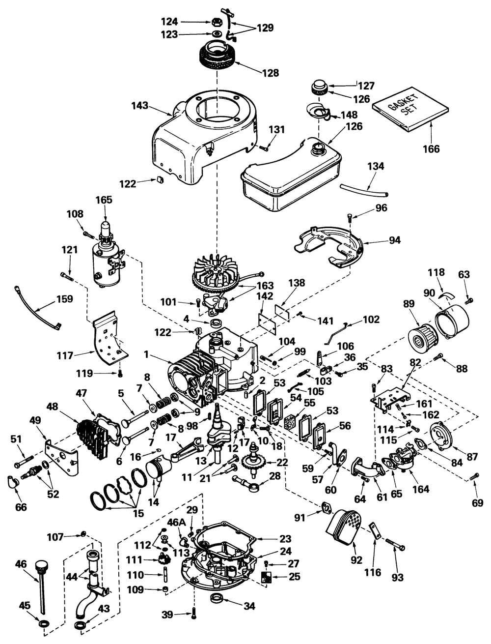 Engine Model No. V70 Type 125183 Tecumseh Diagram and Parts List for 56030 3000001 - 3999999 Toro Lawn Tractor