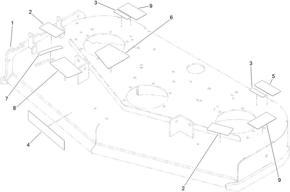 Deck Decal Assembly Diagram and Parts List for 79548 (312000001-312999999)(2012) Toro Lawn Mower
