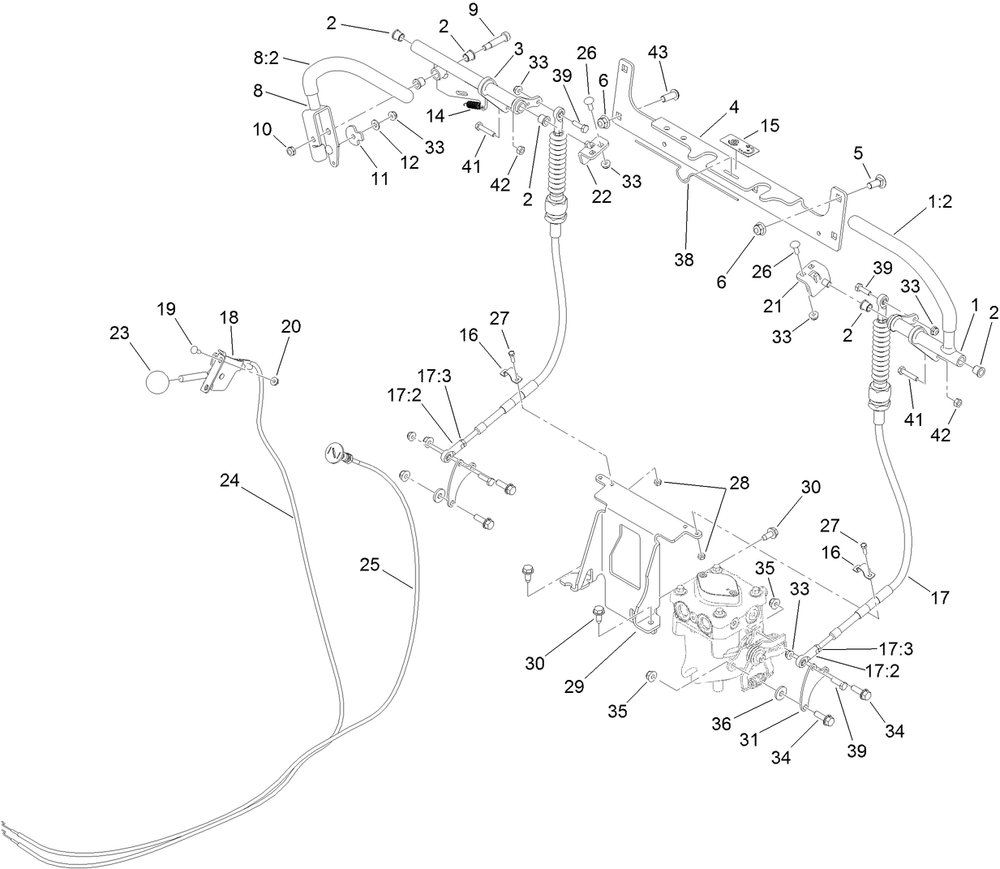Control Assembly Diagram and Parts List for 74568TE (311000001-311999999)(2011) Toro Lawn Mower